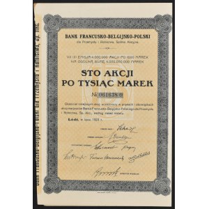 Bank Francusko-Belgijsko-Polski dla Przemysłu i Rolnictwa S.A., 100 x 1.000 mkp 1923, Emisja VII (II)