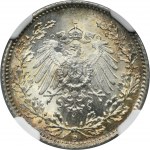 Germany, German Empire, Wilhelm II, 1/2 Mark Munich 1918 D - NGC MS68