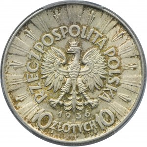 Piłsudski, 10 złotych 1936 - PCGS MS62