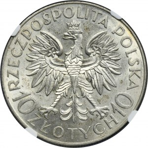 Sobieski, 10 złotych 1933 - NGC AU58
