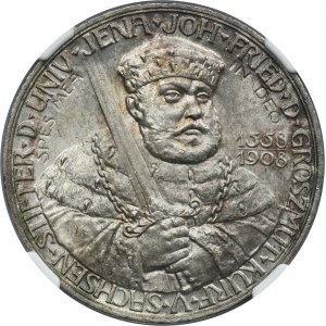 Germany, Sachsen-Weimar-Eisenach, Wilhelm Ernst, 5 Mark Berlin 1908 - NGC MS64+