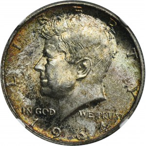 USA, 1/2 Dollar Philadephia 1964 - Kennedy - NGC MS66
