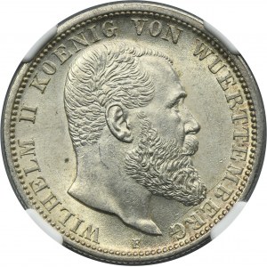 Germany, Kingdom of Württemberg, Wilhelm II, 2 Mark Stuttgart 1912 F - NGC MS62