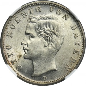 Germany, Bavaria, Otto, 2 Mark Munich 1912 D - NGC MS61