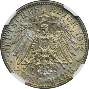 Germany, Bavaria, Otto, 2 Mark Munich 1912 D - NGC MS61