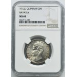 Germany, Bavaria, Otto, 2 Mark Munich 1912 D - NGC MS61