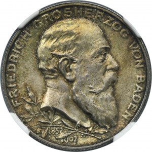 Germany, Baden, Friedrich I, 2 Mark Karlsruhe 1902 G - NGC MS64