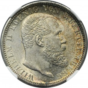 Germany, Kingdom of Württemberg, Wilhelm II, 3 Mark Stuttgart 1914 F - NGC MS63