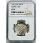 Germany, Kingdom of Württemberg, Wilhelm II, 3 Mark Stuttgart 1914 F - NGC MS63