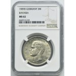 Germany, Bavaria, Otto, 3 Mark Munich 1909 D - NGC MS62