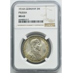 Germany, Kingdom of Prussia, Wilhelm II, 3 Mark Berlin 1914 A - NGC MS63