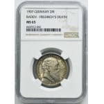 Germany, Baden, Friedrich I, 2 Posthumous mark Karlsruhe 1907 - NGC MS65