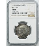 Nemecko, Bavorské kráľovstvo, Ludwig III, 3 marky Mníchov 1914 D - NGC MS63