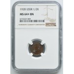 Russia, USSR, 1/2 Kopeck Petersburg 1928 - NGC MS64+ BN