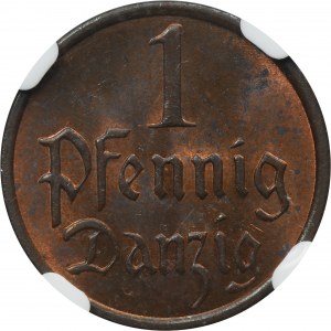 Free City of Danzig, 1 pfennig 1937 - NGC MS63 RB