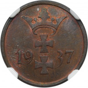 Free City of Danzig, 1 pfennig 1937 - NGC MS63 RB