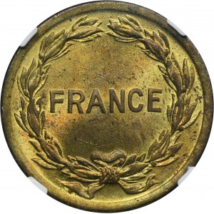 France, IV Republic, 2 Francs Philadelphia 1944 - NGC MS62
