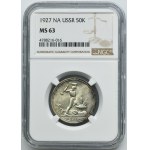 Russia, USSR, Poltinnik (50 kopeck) Petersburg 1927 - NGC MS63