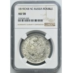 Russia, Alexander I, Rouble Petersburg 1819 СПБ ПC - NGC AU58
