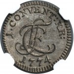 Germany, County of Hohenlohe-Neuenstein-Öhringen, Ludwig Friedrich Karl, 1 Kreuzer Nürnberg 1774 - NGC MS66