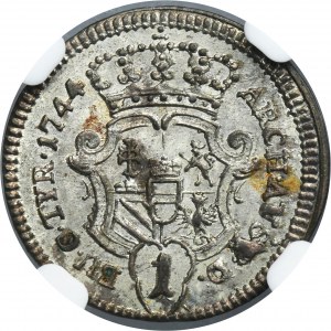Austria, Maria Theresa, 1 Kreuzer Wien 1744 - NGC MS64