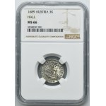 Austria, Leopold I, 3 Kreuzer Hall 1689 - NGC MS66