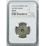 Morocco, Yusuf, 25 Centimes Paris 1921 - NGC MS68