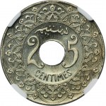 Morocco, Yusuf, 25 Centimes Paris 1921 - NGC MS68