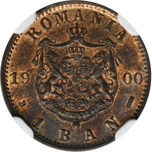 Romania, Carol I, 1 Ban Hamburg 1900 - NGC MS64 RB