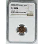 Romania, Carol I, 1 Ban Hamburg 1900 - NGC MS64 RB