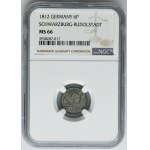 Germany, Principality of Schwarzburg-Rudolstadt, Friedrich Günther, 6 Pfennig 1812 - NGC MS66