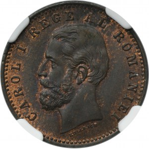 Romania, Carol I, 2 Bani Hamburg 1900 - NGC MS63 RB