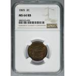 USA, 2 Cents Philadelphia 1865 - NGC MS64 RB - Union Shield