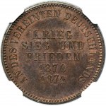 Germany, Grand Duchy of Baden, Friedrich I, 1 Kreuzer Karlsruhe 1871 - NGC MS65 BN