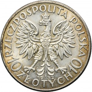 Głowa Kobiety, 10 złotych Londyn 1932