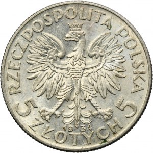 Głowa Kobiety, 5 złotych Warszawa 1934