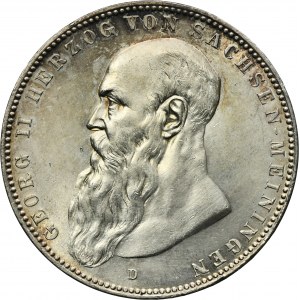 Germany, Duchy of Saxony-Meiningen, Georg II, 5 Mark Munich 1908 D