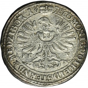 Silesia, Duchy of Oels, Chrustian Ulrich, 15 Kreuzer Oels 1678 FCV - VERY RARE