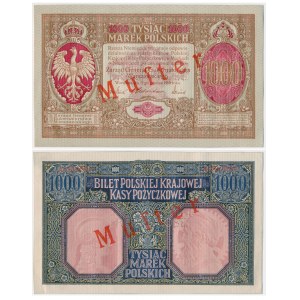 1.000 marek 1916 - Generał - WZÓR Awers i Rewers - (2szt.) - DUŻA RZADKOŚĆ
