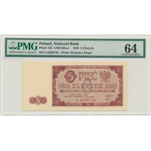 5 złotych 1948 - G - PMG 64