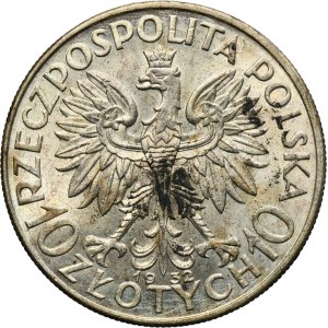 Głowa Kobiety, 10 złotych Londyn 1932