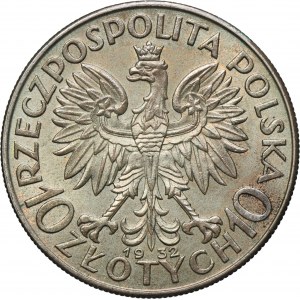 Głowa Kobiety, 10 złotych Londyn 1932