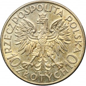 Głowa Kobiety, 10 złotych Londyn 1932