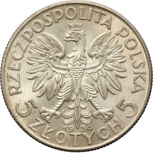 Głowa Kobiety, 5 złotych Warszawa 1934