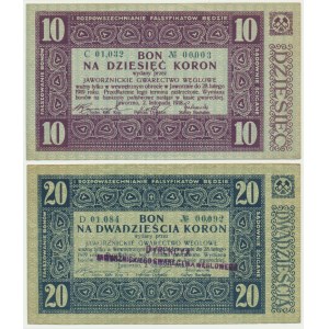 Jaworzno, Gwarectwo węglowe 10-20 koron 1918(2 szt.)
