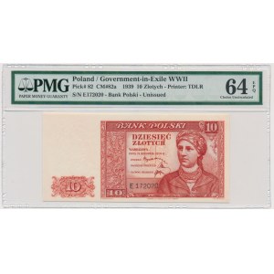 10 złotych 1939 - E - PMG 64 EPQ