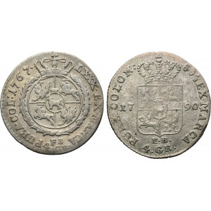 Lot, Poniatowski, 4 Groschen 1767 and 1790 (2 pcs.)