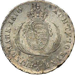 Germany, Kingdom of Sachsen, Friedrich August I, 1/6 Thaler Dresden 1810 SGH