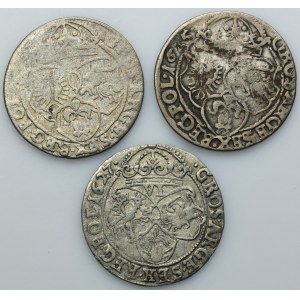 Lot, Sigismund III Vasa, 6 Groschen Krakau (3 pcs.)