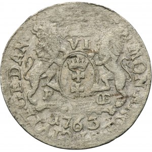 Augustus III of Poland, 6 Groschen Danzig 1763 REOE - date not separated by letter E
